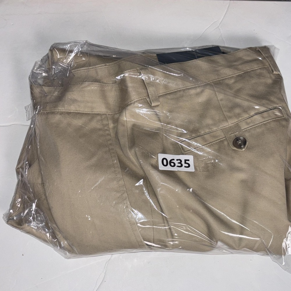 Bobby Jones Players Pants Mens 35x33 Camel Khaki Cotton‎ Chino Golf Flat Front - Picture 14 of 14